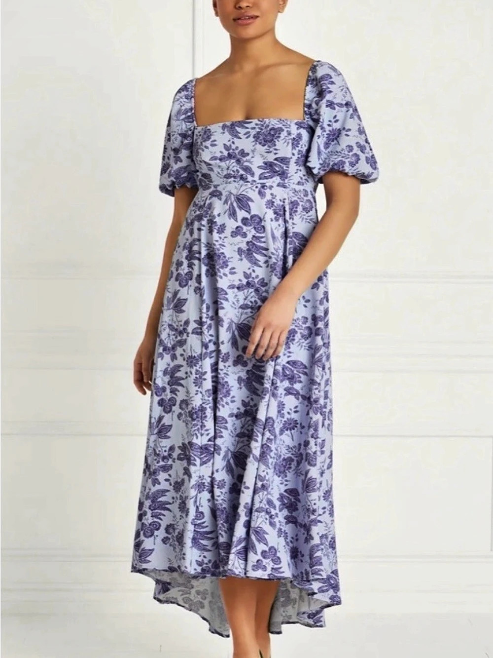 Hill House Home Matilda Midi Dress in Lilac Tonal Floral Size Large Like New
